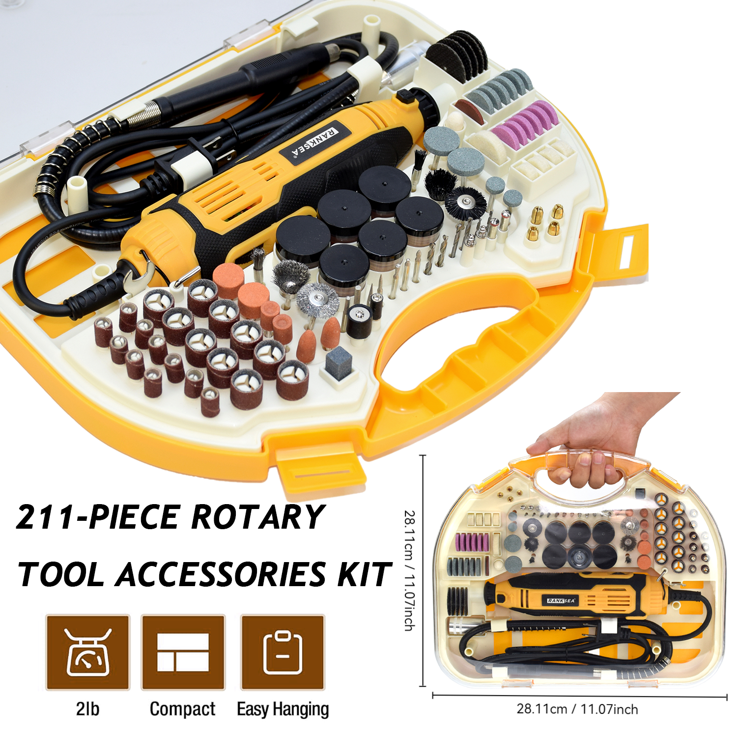 Hand Tools Mechanical Workshop - Rotary Tool Kit, Equipped With Flex