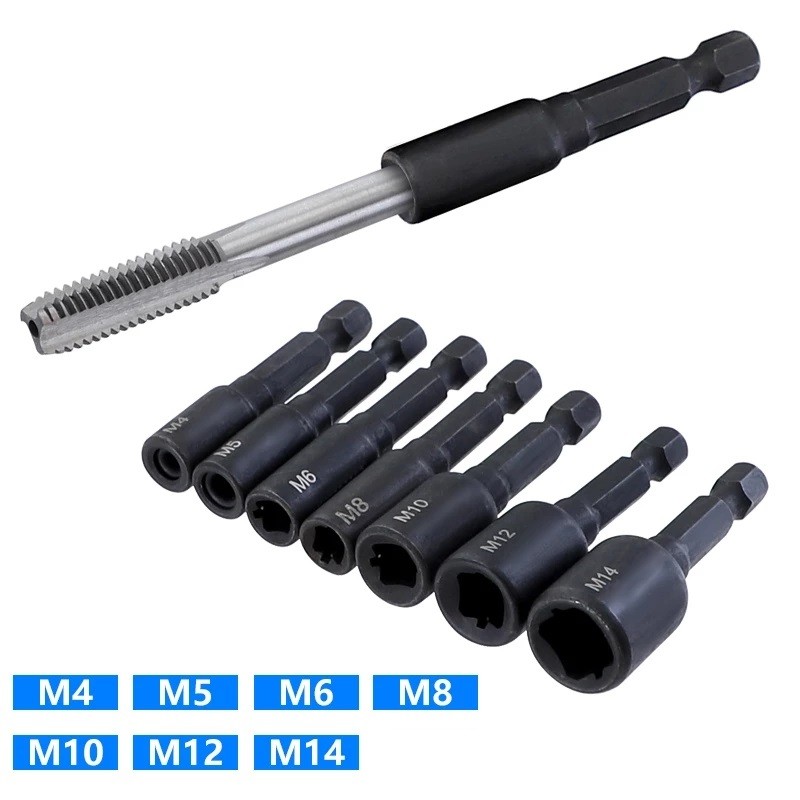 6pcs Tap Die Socket Adapter 1/ – обзор и цена Tap Die Set