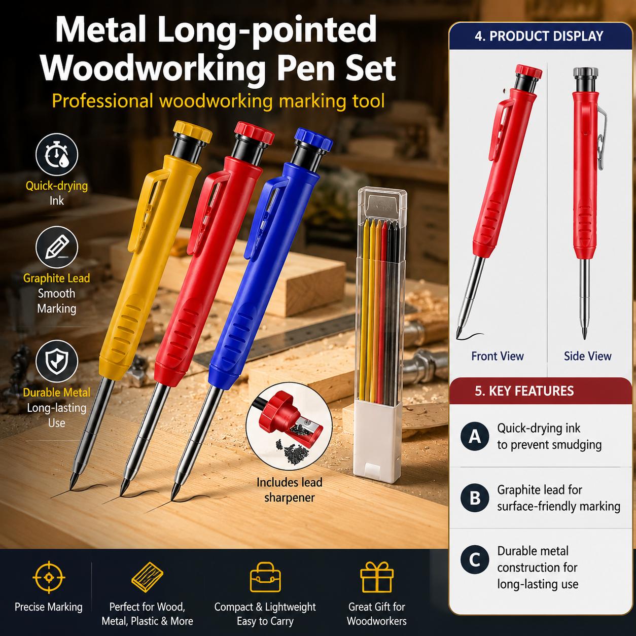 Metal Long Tip Mechanical Penc – обзор и цена Marking Tools In Workshop