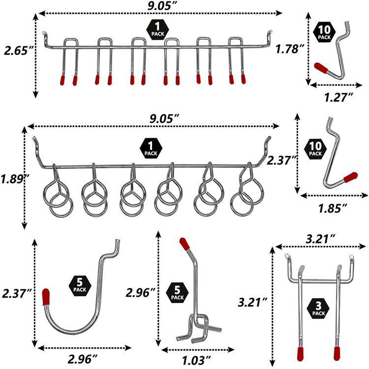 114 Pcs Pegboard Hooks Set Met – обзор и цена Workshop Tools Board