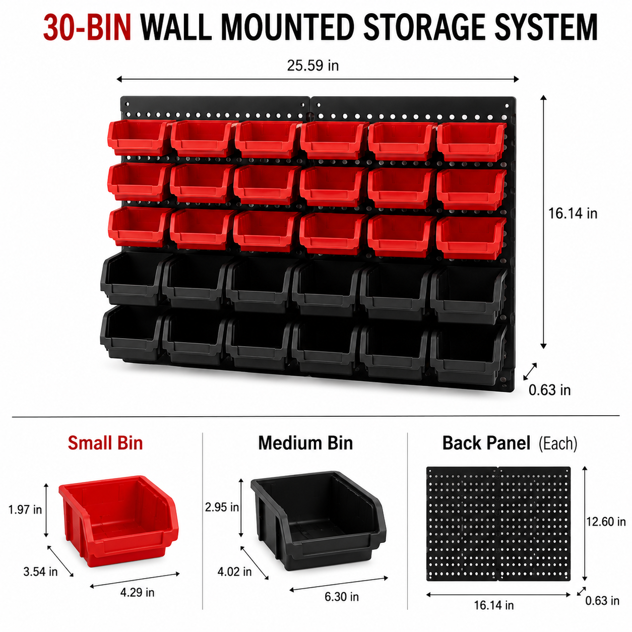30-Bin Wall Mounted Small Part – обзор и цена Screw Organizer Kit