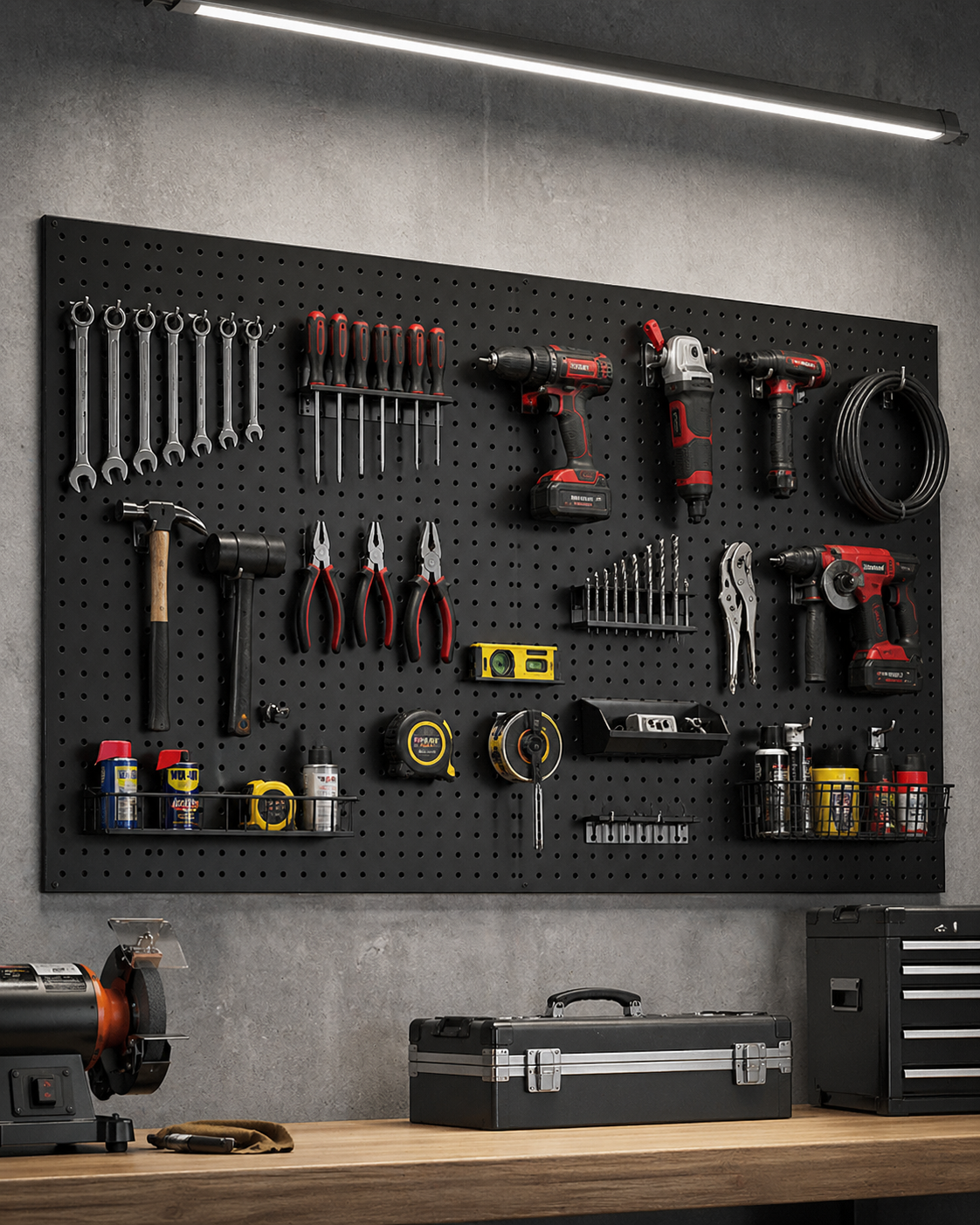Rust-Resistant Metal Pegboard  – обзор и цена Workshop Tools Board